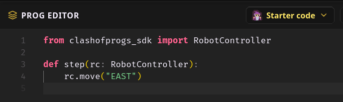 Clash of Progs Starter Code in Editor