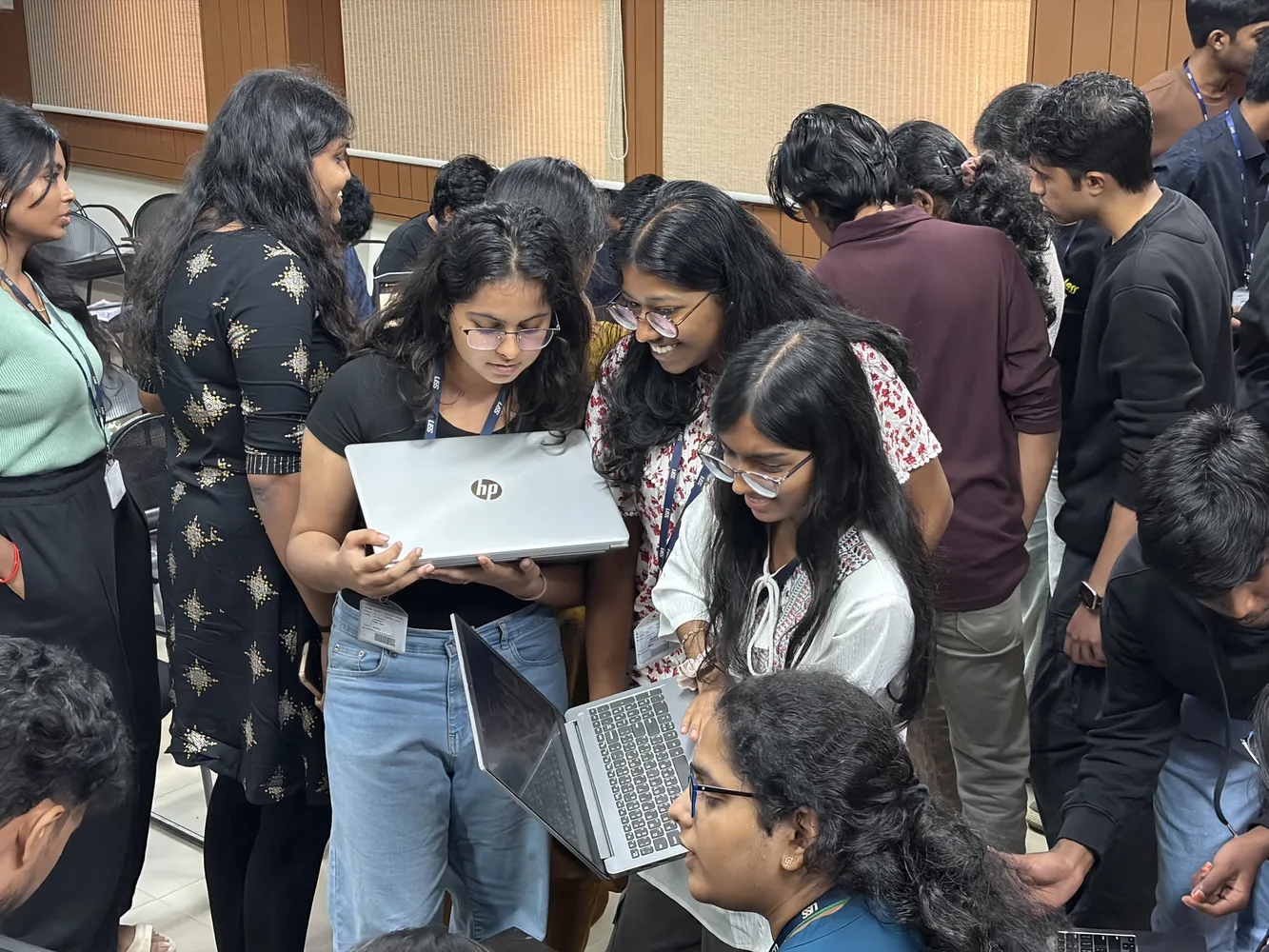 Volunteers working